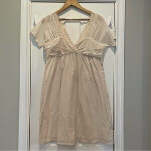 Vtg Paco Jeans Mini Dress Women’s Large White Cotton Lace Crochet Babydoll Y2K